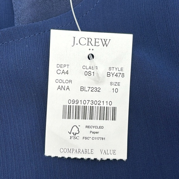 J Crew Factory Mini dress with flounce hem and sheer sleeves size 10 NWT BY478 - Picture 5 of 9